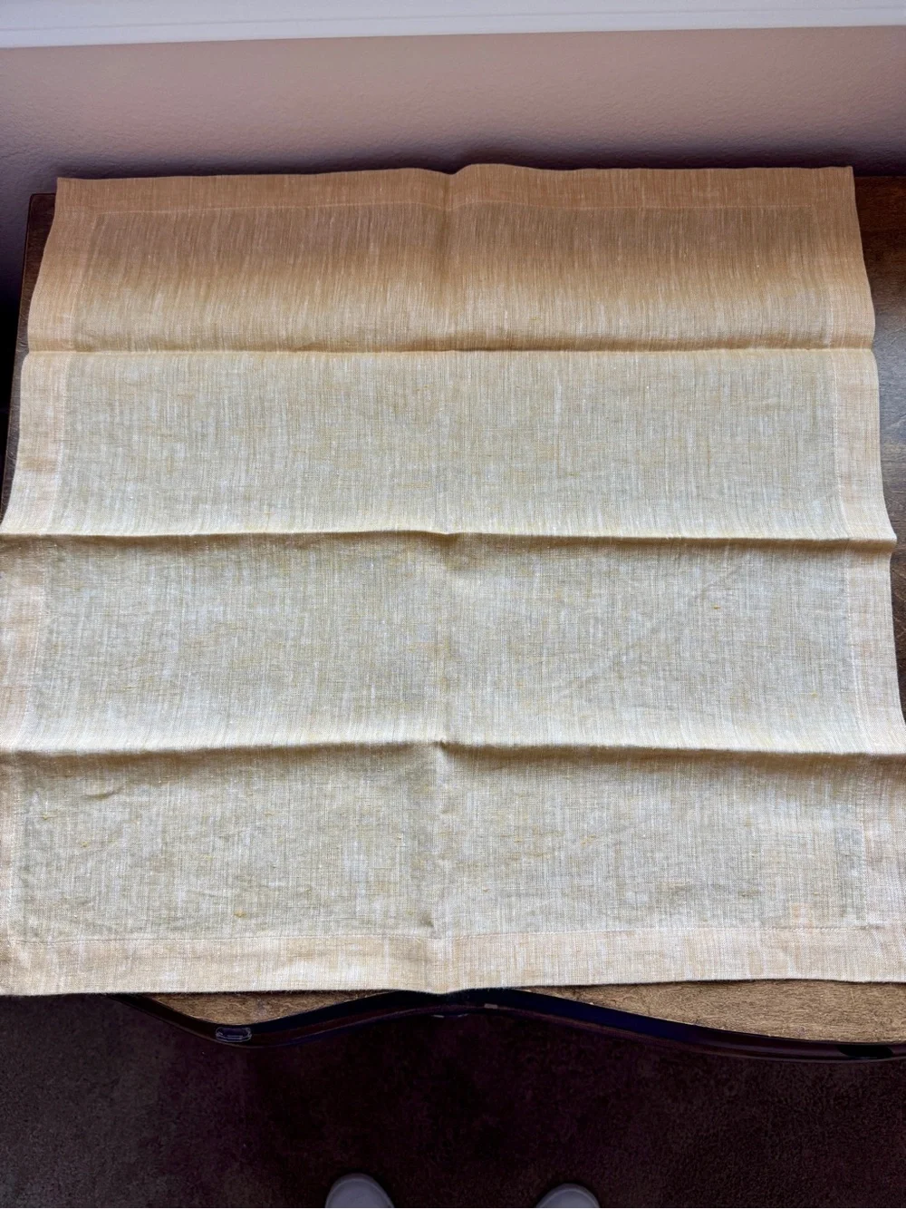 Pottery Barn Natural Linen Dining Napkins - Yellow Weave